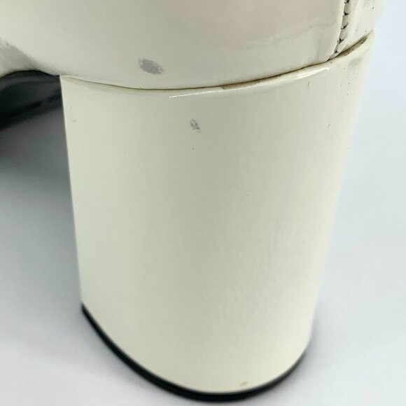 Miu Miu White Patent Leather Mary Jane High Heels Size 36 With Square Toe & 95mm - Picture 6 of 9